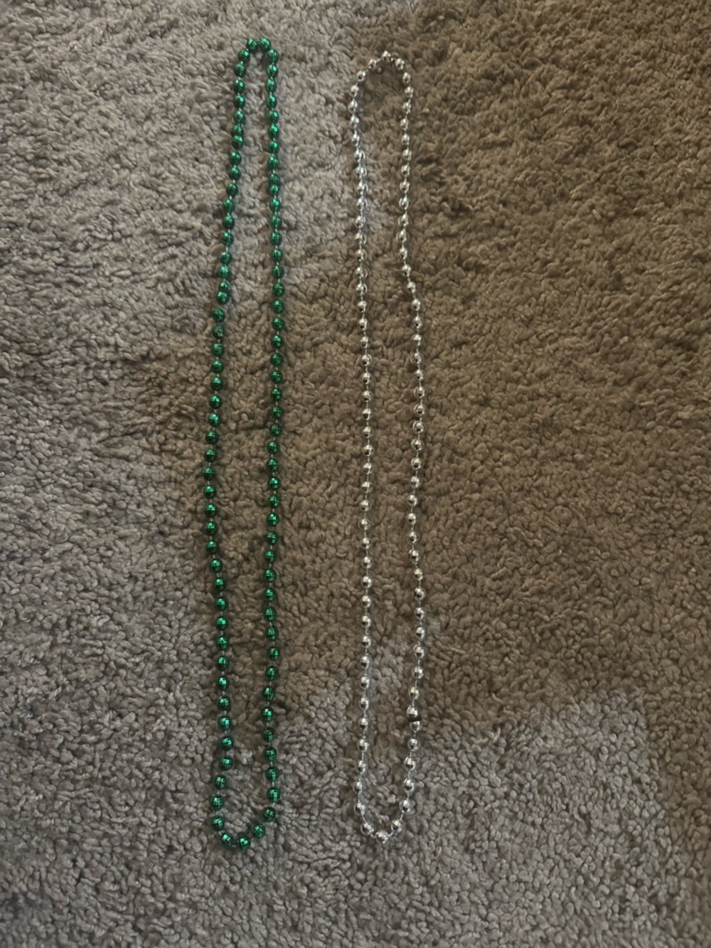 Green and Silver Beaded Necklace Set